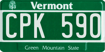 VT license plate CPK590