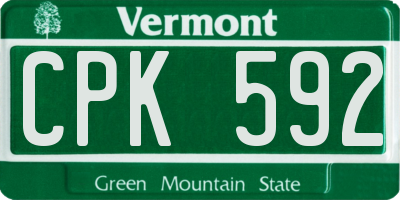 VT license plate CPK592