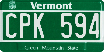 VT license plate CPK594