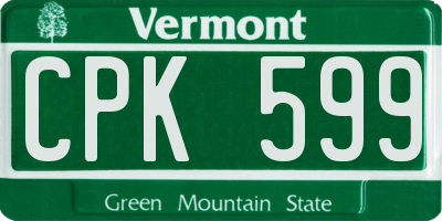 VT license plate CPK599