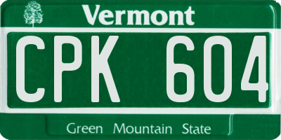 VT license plate CPK604
