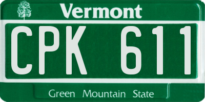 VT license plate CPK611