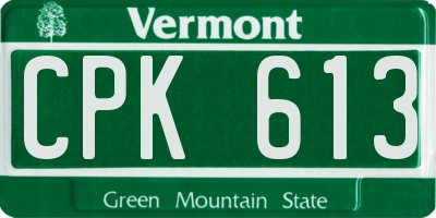 VT license plate CPK613