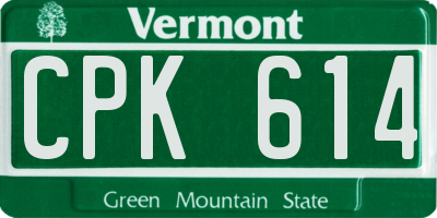 VT license plate CPK614