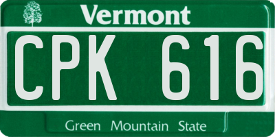 VT license plate CPK616