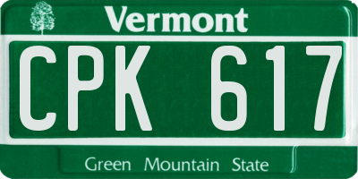 VT license plate CPK617