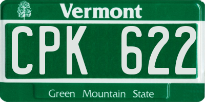 VT license plate CPK622