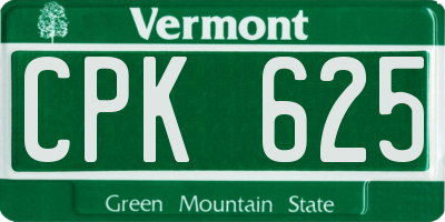 VT license plate CPK625