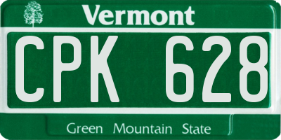 VT license plate CPK628