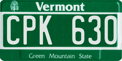 VT license plate CPK630