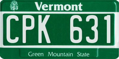 VT license plate CPK631