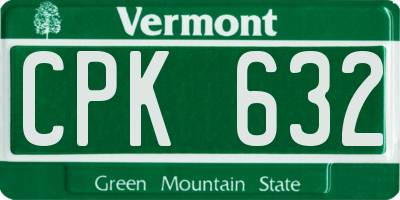 VT license plate CPK632