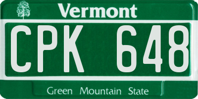 VT license plate CPK648
