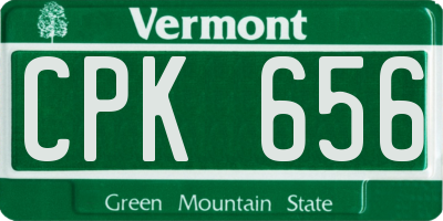 VT license plate CPK656