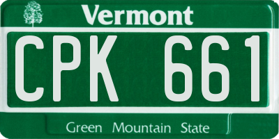 VT license plate CPK661