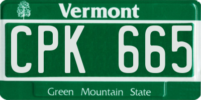 VT license plate CPK665