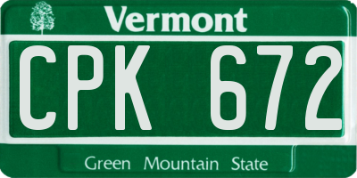 VT license plate CPK672