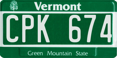 VT license plate CPK674