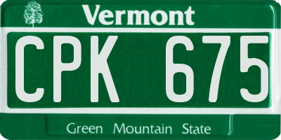 VT license plate CPK675