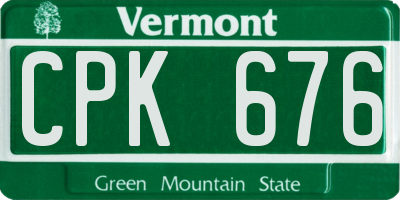 VT license plate CPK676