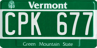 VT license plate CPK677