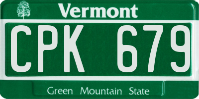 VT license plate CPK679