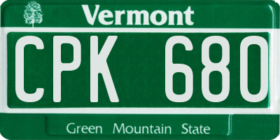 VT license plate CPK680