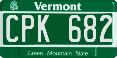 VT license plate CPK682