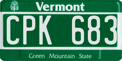 VT license plate CPK683