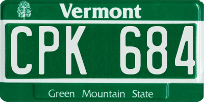 VT license plate CPK684