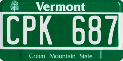 VT license plate CPK687