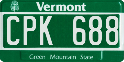 VT license plate CPK688