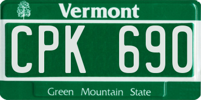 VT license plate CPK690