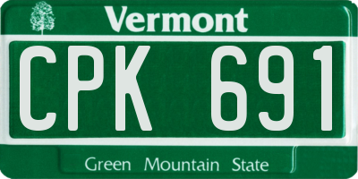 VT license plate CPK691