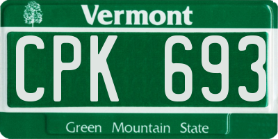 VT license plate CPK693