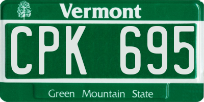 VT license plate CPK695