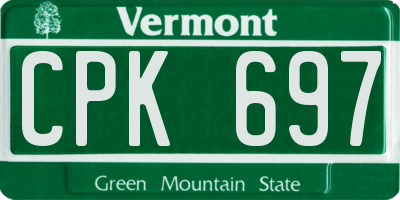 VT license plate CPK697