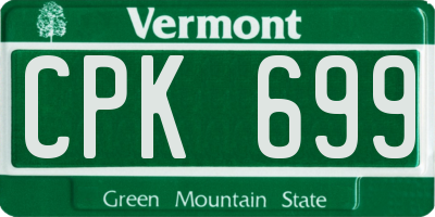VT license plate CPK699