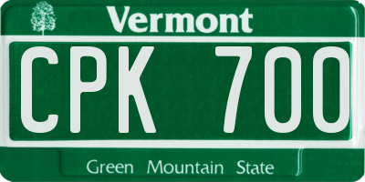 VT license plate CPK700