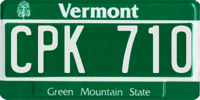 VT license plate CPK710
