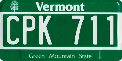 VT license plate CPK711