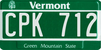 VT license plate CPK712