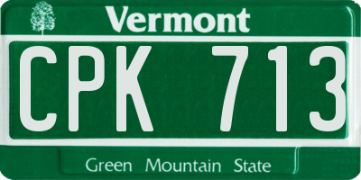 VT license plate CPK713