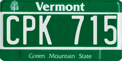 VT license plate CPK715