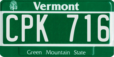 VT license plate CPK716