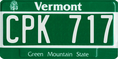 VT license plate CPK717
