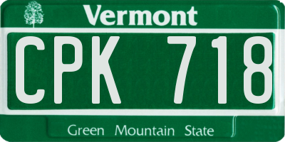 VT license plate CPK718