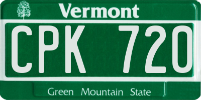 VT license plate CPK720