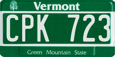 VT license plate CPK723