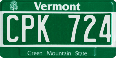 VT license plate CPK724
